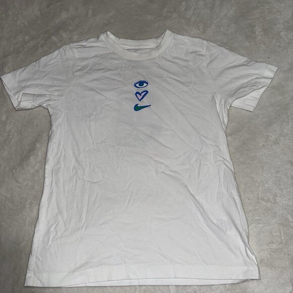 Kids Nike Sportswear White Graphic T-Shirt Will Shoe Be Mine Size XLarge - Picture 1 of 6